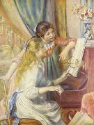 Pierre-Auguste Renoir Zwei Madchen am Klavier oil painting